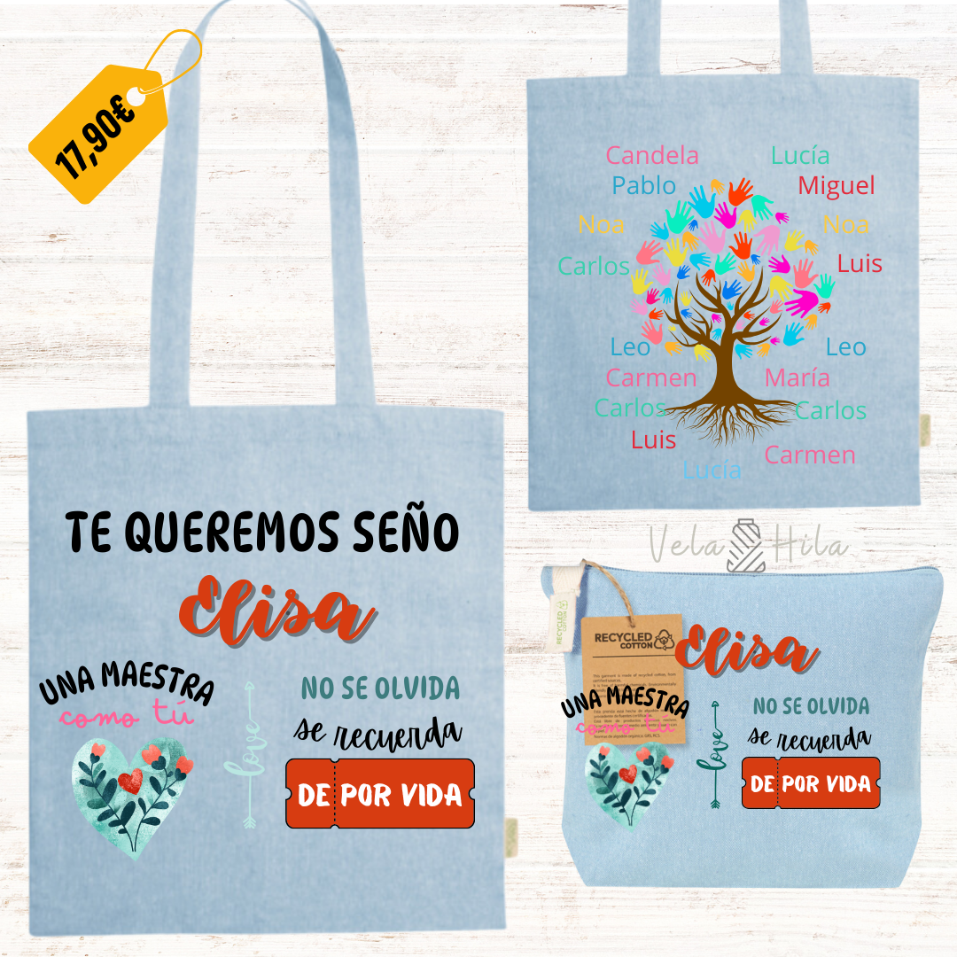 Pack Árbol Tote Bag + Neceser Azul