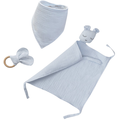 Set bebé: Doudou, Bandana, Mordedor Oso verde
