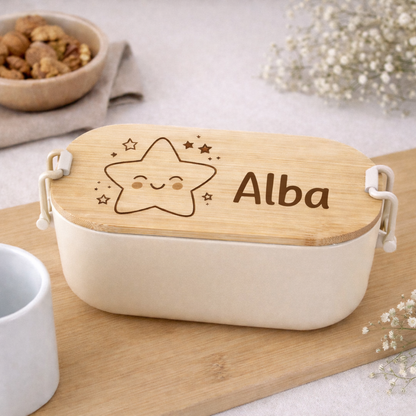 Fiambrera Eco-Sostenible: Bambú y PP Reciclado (850 ml)