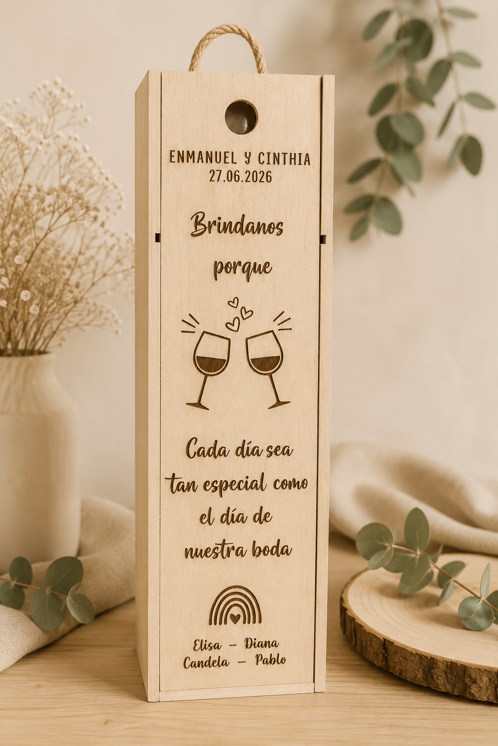 Cajas de Vino en Madera Personalizadas – Un Regalo con Nombre Propio