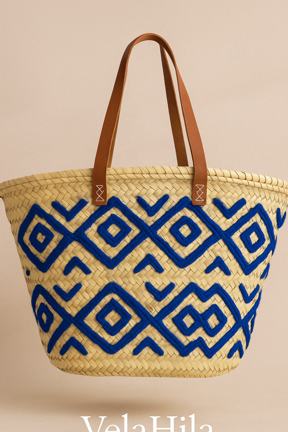 Bolso Capazo bordado azul