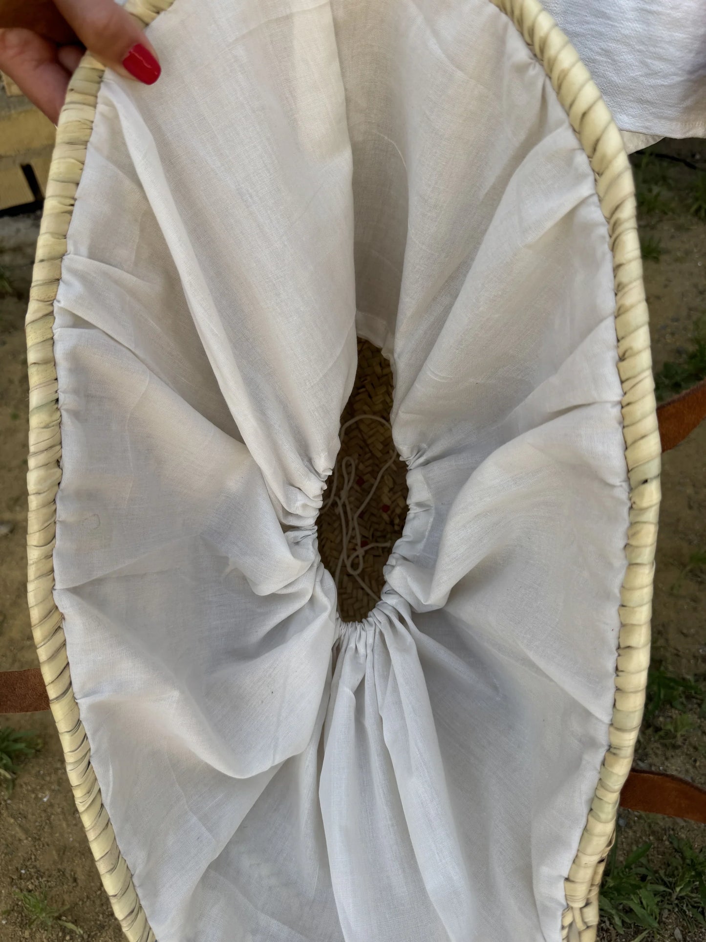 Bolso Capazo bordado azul